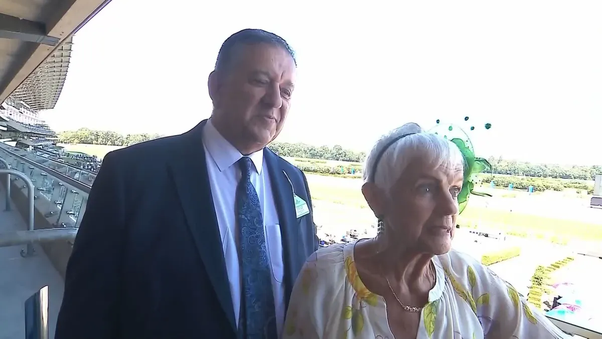 Linda and Andy Williamson at the racecourse